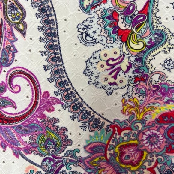 Sandra Darren Paisley Pink Purple Sleeveless Dress 20W - Picture 3 of 3